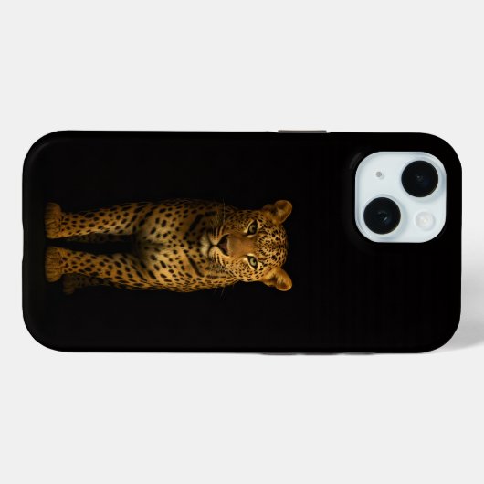 Black 4 Luxe iPhone 15 Case, Majestic Leopard Case-Mate iPhone Case (Achterkant (horizontaal))