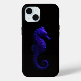 Black 4 Luxe iPhone 15 Case-Mate, Violet Seahorse iPhone 15 Case