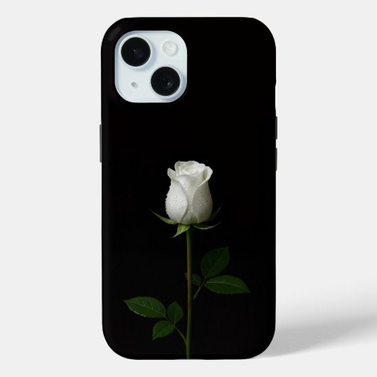 Black 4 Luxe iPhone 15 Case, Pure White Rose Case-Mate iPhone Case (Achterkant)