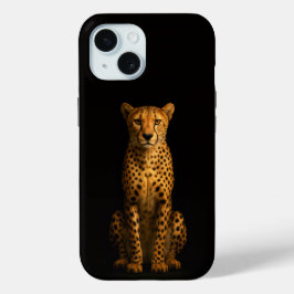 Black 4 Luxe iPhone 15 Case, Sleek Cheetah iPhone 15 Case