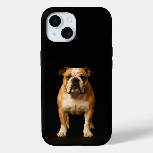 Black 4 Luxe iPhone 15 Case, Stamina Bulldog Case-Mate iPhone Case (Achterkant)