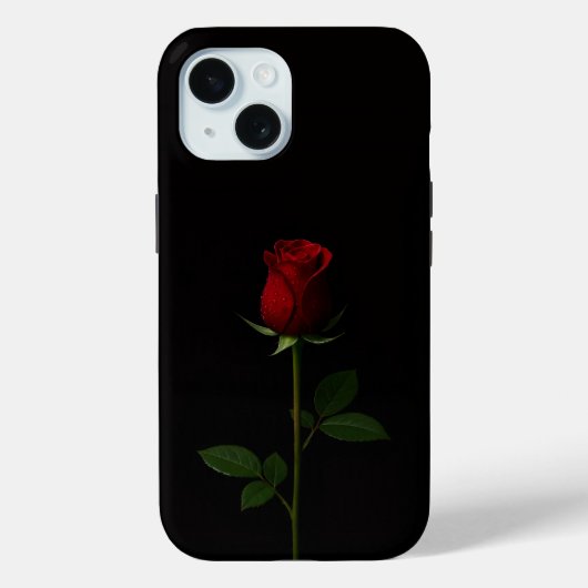 Black 4 Luxe iPhone 15 Case, Velvet Red Rose Case-Mate iPhone Case (Achterkant)