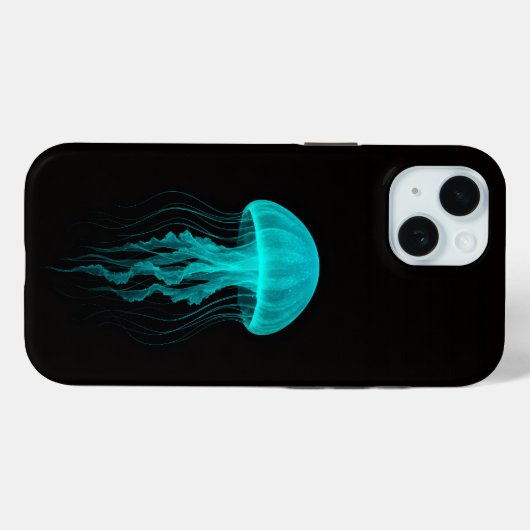 Black 4 Luxe iPhone 15 Mate, Green Jellyfish Case-Mate iPhone Case (Achterkant (horizontaal))