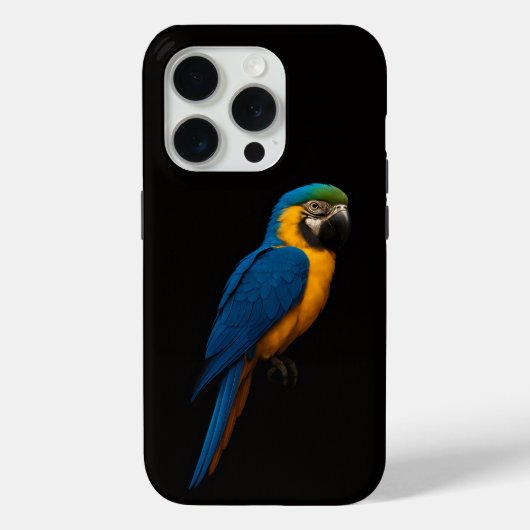 Black 4 Luxe iPhone 15 Pro Mate, Blue Yellow Macaw Case-Mate iPhone Case (Achterkant)