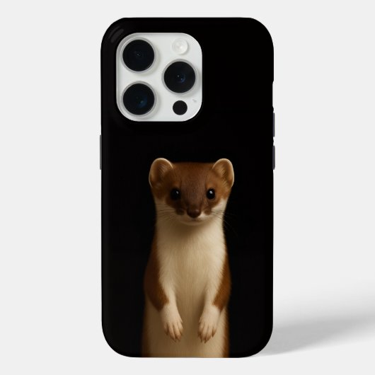 Black 4 Luxe iPhone 15 Pro Mate, Elegant Weasel Case-Mate iPhone Case (Achterkant)