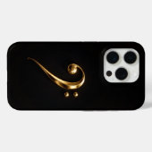Black 4 Luxe iPhone 15 Pro Mate Golden Bass Clef Case-Mate iPhone Case (Achterkant (horizontaal))