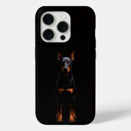 Black 4 Luxe iPhone 15 Pro Mate, Guardian Doberman iPhone 15 Pro Case