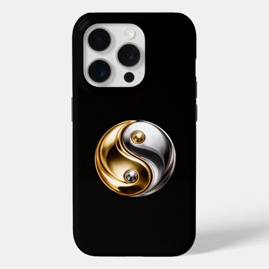 Black 4 Luxe iPhone 15 Pro Mate Harmony Yin Yang Case-Mate iPhone Case (Achterkant)
