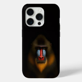 Black 4 Luxe iPhone 15 Pro Mate, Mandrill Monkey iPhone 15 Pro Case