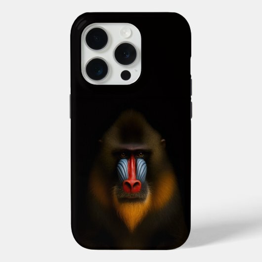 Black 4 Luxe iPhone 15 Pro Mate, Mandrill Monkey Case-Mate iPhone Case (Achterkant)