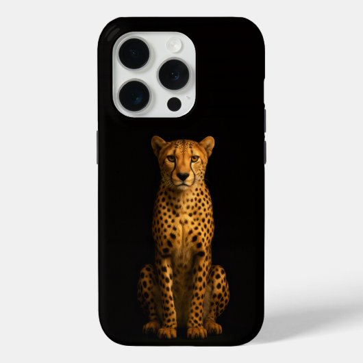 Black 4 Luxe iPhone 15 Pro Mate, Sleek Cheetah Case-Mate iPhone Case (Achterkant)
