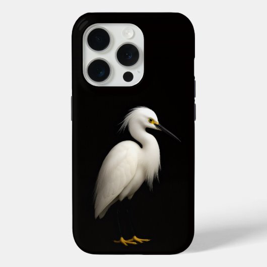Black 4 Luxe iPhone 15 Pro Mate, Snowy Egret Case-Mate iPhone Case (Achterkant)