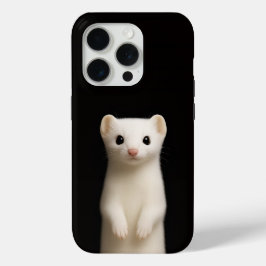 Black 4 Luxe iPhone 15 Pro Mate, Stylish Ermine iPhone 15 Pro Case