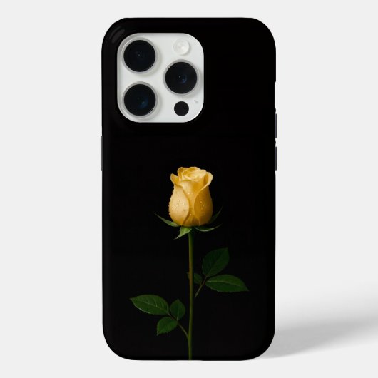 Black 4 Luxe iPhone 15 Pro Mate Sunlit Yellow Rose Case-Mate iPhone Case (Achterkant)