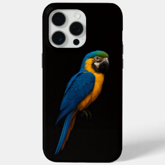 Black 4 Luxe iPhone 15 Pro Max, Blue Yellow Macaw iPhone 15 Pro Max Hoesje