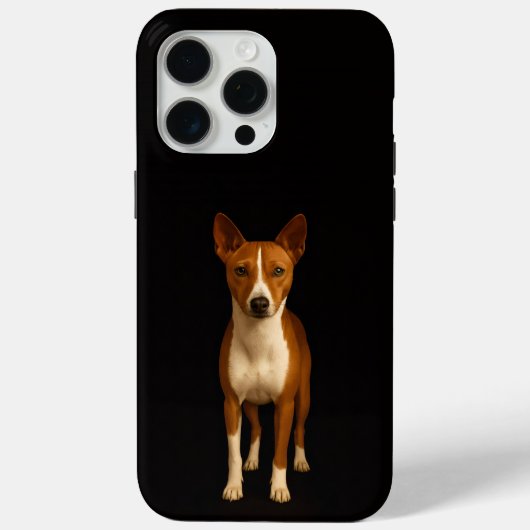 Black 4 Luxe iPhone 15 Pro Max, Classy Basenji Dog Case-Mate iPhone Case (Achterkant)