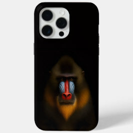 Black 4 Luxe iPhone 15 Pro Max, Mandrill Monkey iPhone 15 Pro Max Hoesje