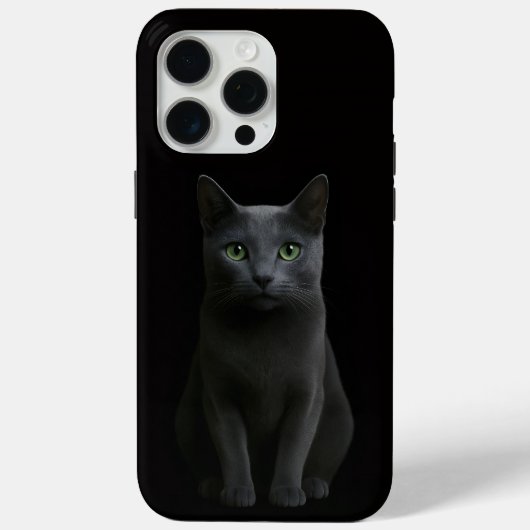 Black 4 Luxe iPhone 15 Pro Max, Russian Blue Cat Case-Mate iPhone Case (Achterkant)