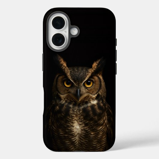 Black 4 Luxe iPhone 16 Case-Mate, Golden Eye Owl Case-Mate iPhone Case (Achterkant)