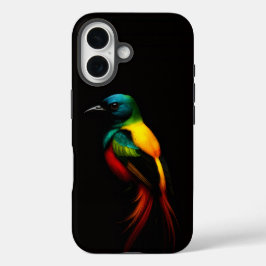 Black 4 Luxe iPhone 16 Case-Mate, Rainbow Bird iPhone 16 Hoesje
