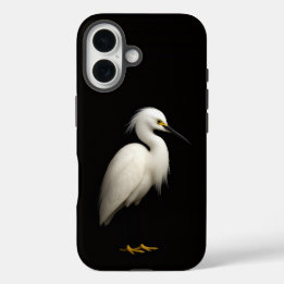 Black 4 Luxe iPhone 16 Case-Mate, Snowy Egret iPhone 16 Hoesje