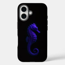 Black 4 Luxe iPhone 16 Case-Mate, Violet Seahorse