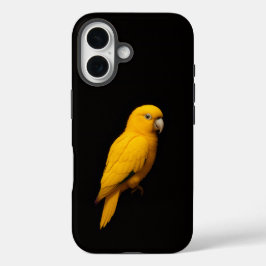 Black 4 Luxe iPhone 16 Mate, Golden Parakeet iPhone 16 Hoesje