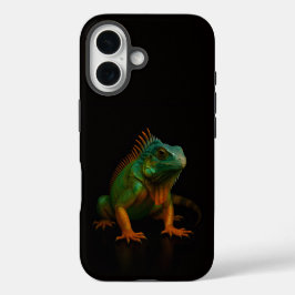 Black 4 Luxe iPhone 16 Mate, Green Iguana iPhone 16 Hoesje