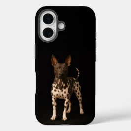 Black 4 Luxe iPhone 16 Mate, Hairless Terrier Dog iPhone 16 Hoesje