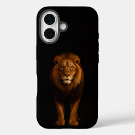 Black 4 Luxe iPhone 16 Mate, Majestic Lion iPhone 16 Hoesje