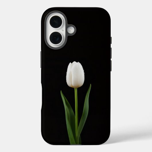 Black 4 Luxe iPhone 16 Mate, Pearl White Tulip Case-Mate iPhone Case (Achterkant)