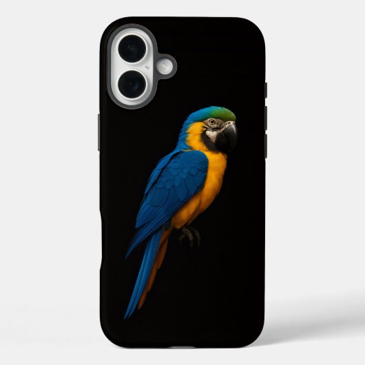 Black 4 Luxe iPhone 16 Plus, Blue Yellow Macaw Case-Mate iPhone Case (Achterkant)