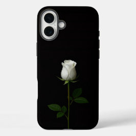 Black 4 Luxe iPhone 16 Plus, Pure White Rose iPhone 16 Plus Hoesje