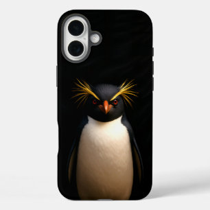 Black 4 Luxe iPhone 16 Plus, Rockhopper Penguin Plus Hoesje
