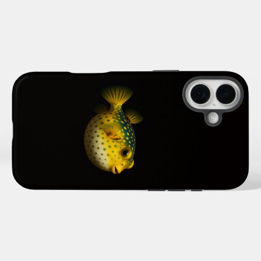 Black 4 Luxe iPhone 16 Plus, Yellow Putterfish Case-Mate iPhone Case (Achterkant (horizontaal))