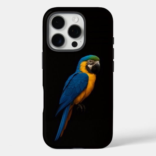 Black 4 Luxe iPhone 16 Pro, Blue Yellow Macaw Case-Mate iPhone Case (Achterkant)