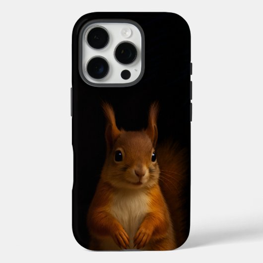 Black 4 Luxe iPhone 16 Pro Case-Mate, Red Squirrel Case-Mate iPhone Case (Achterkant)