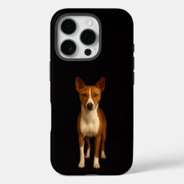 Black 4 Luxe iPhone 16 Pro, Classy Basenji Dog iPhone 16 Pro Hoesje