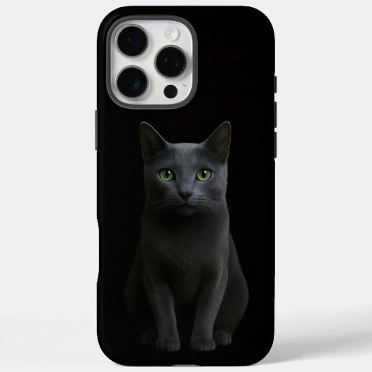 Black 4 Luxe iPhone 16 Pro Max, Russian Blue Cat Case-Mate iPhone Case (Achterkant)