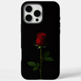 Black 4 Luxe iPhone 16 Pro Max, Velvet Red Rose iPhone 16 Pro Max Hoesje