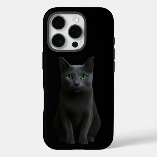 Black 4 Luxe iPhone 16 Pro, Russian Blue Cat Case-Mate iPhone Case (Achterkant)