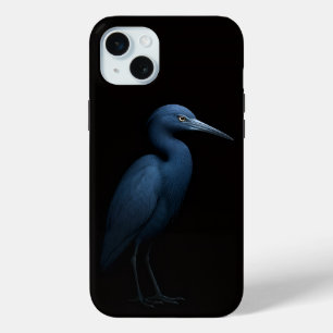 Black 4 Luxe, Kleine Blauwe Reiger iphone 15 Plus Mini Hoesje