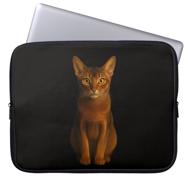 Black 4 Luxe Laptop Sleeve, Abyssinian Beauty Laptop Sleeve (Voorkant)