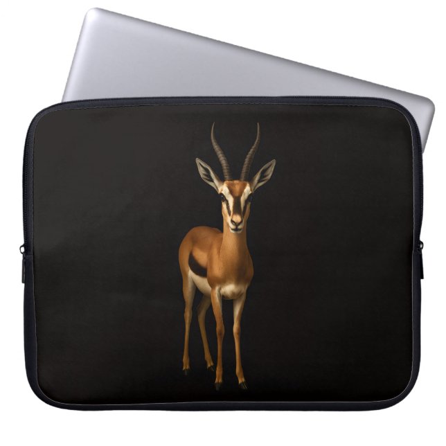 Black 4 Luxe Laptop Sleeve, Elegant Gazella Sleeve (Voorkant)
