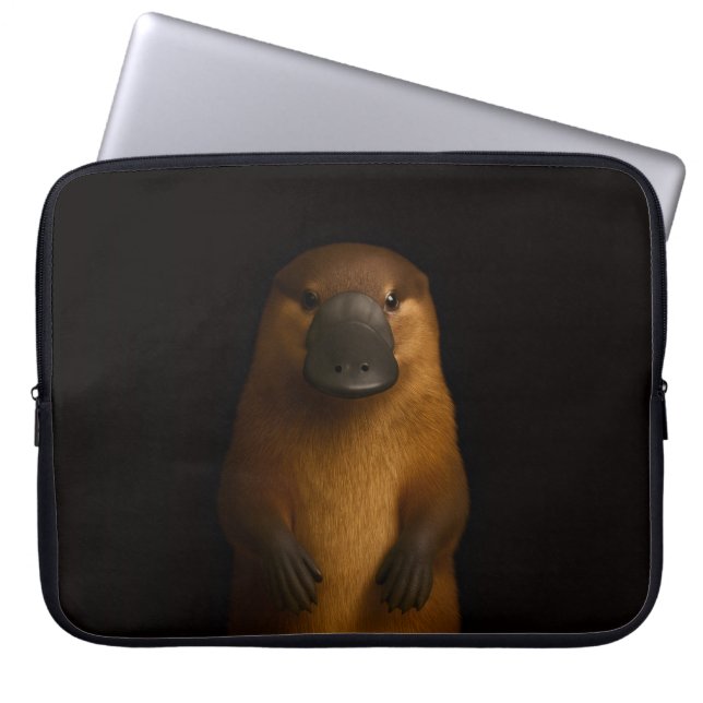Black 4 Luxe Laptop Sleeve, Elegant Platypus Sleeve (Voorkant)