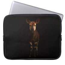 Black 4 Luxe Laptop Sleeve, Forest Okapi