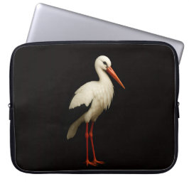 Black 4 Luxe Laptop Sleeve, Graceful Stork Laptop Sleeve