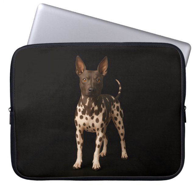 Black 4 Luxe Laptop Sleeve, Hairless Terrier Dog Laptop Sleeve (Voorkant)