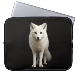 Black 4 Luxe Laptop Sleeve, Ivory Arctic Fox Sleeve