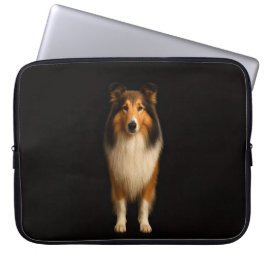 Black 4 Luxe Laptop Sleeve, Loyal Collie Dog Laptop Sleeve